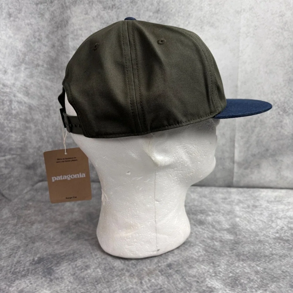 Patagonia Adult Range Flat Billed Snapback Trucker Hat in Pine Needle Green NWT‎